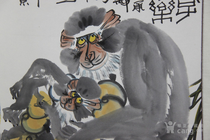 02 水墨画 猴子得桃