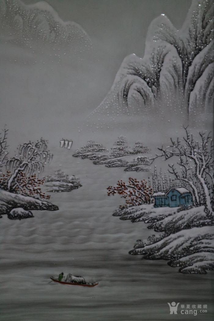 八友瑞雪兆丰年瓷板画