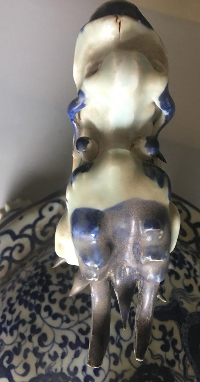 明代青花盘龙玄武摆件