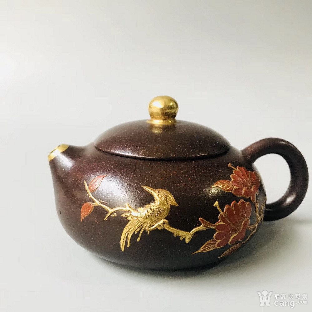 陈朱红 手工朱砂鎏金 紫砂壶