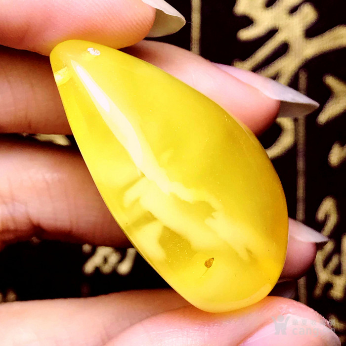 俄料漂亮鸡油黄!波罗的海纯天然原矿无优化蜜蜡挂件水滴吊坠