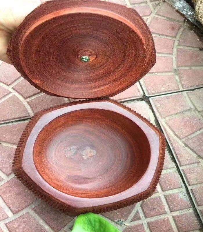 赞比亚血檀围棋罐 多功能创意收纳盒 随形桌面