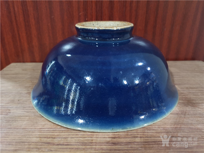 工艺品 瓷器 霁蓝釉龙纹大碗 品相:全品      