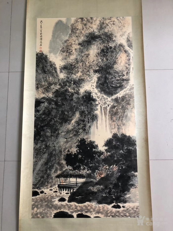 傅抱石 立轴 泼墨山水画