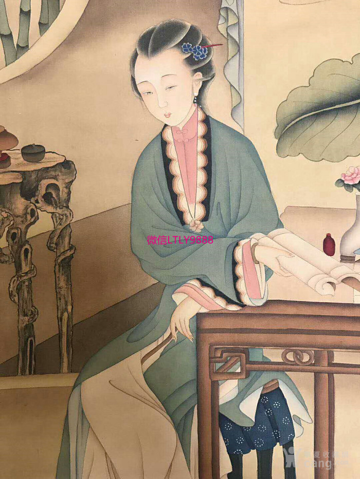 郎世宁手绘仕女图人物画