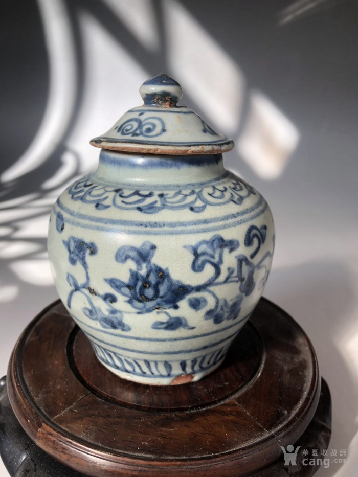明正德 青花缠枝莲纹盖罐