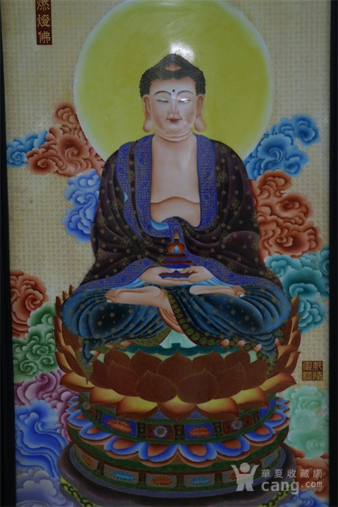 清代燃灯过去佛瓷板画