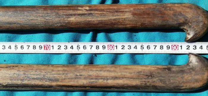 清代木雕练武用的古代兵器钩戟一对用于镇宅避