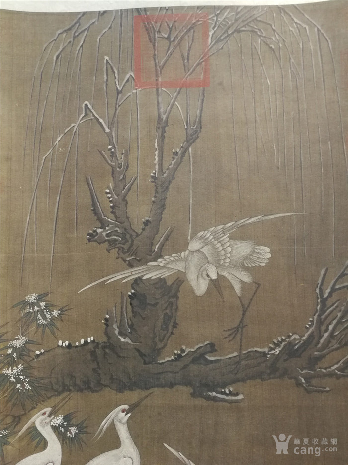 元代画家王渊花鸟作品立轴