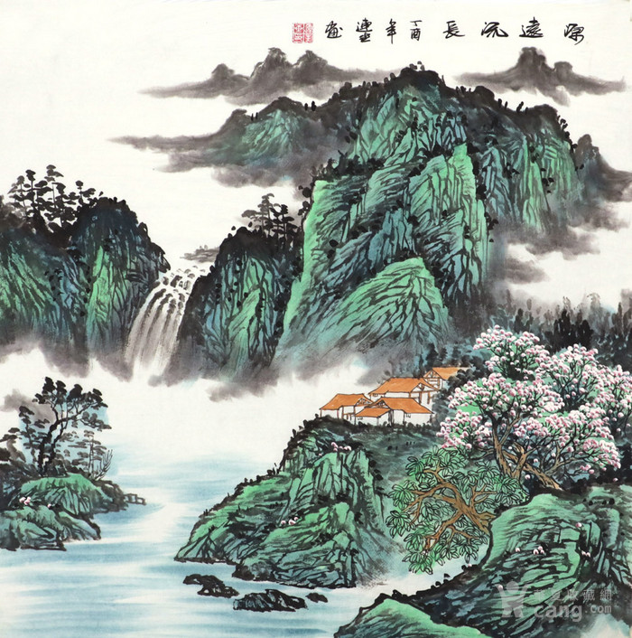 赵连生原稿真迹国画山水字画收藏手绘四尺斗方山水画