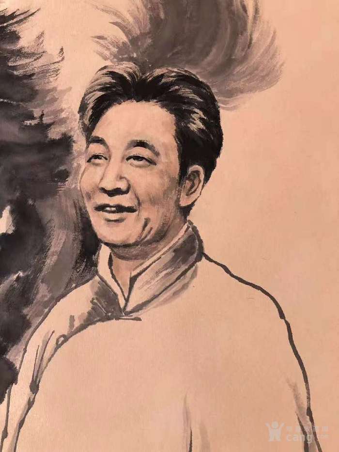 杨之光 四尺立轴 人物 徐悲鸿先生画像