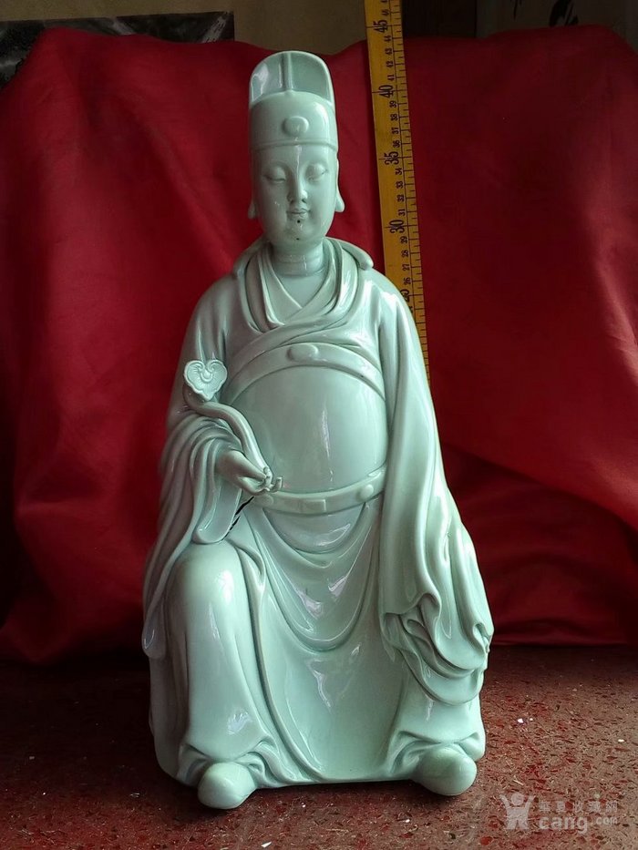 肚子一裂痕,新的瓷器,德化窑人物文昌帝君雕像摆件,个