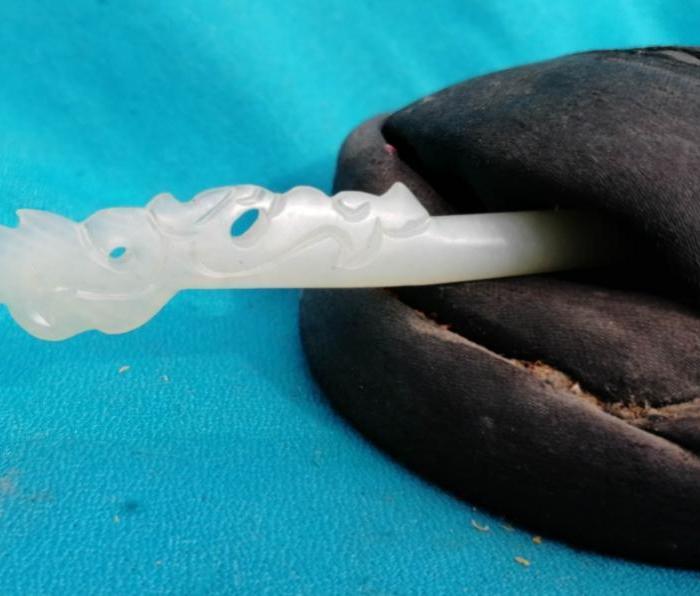 明代刺绣男式发冠玉簪明代及以前男人不剃头把