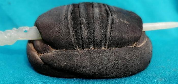 明代刺绣男式发冠玉簪明代及以前男人不剃头把