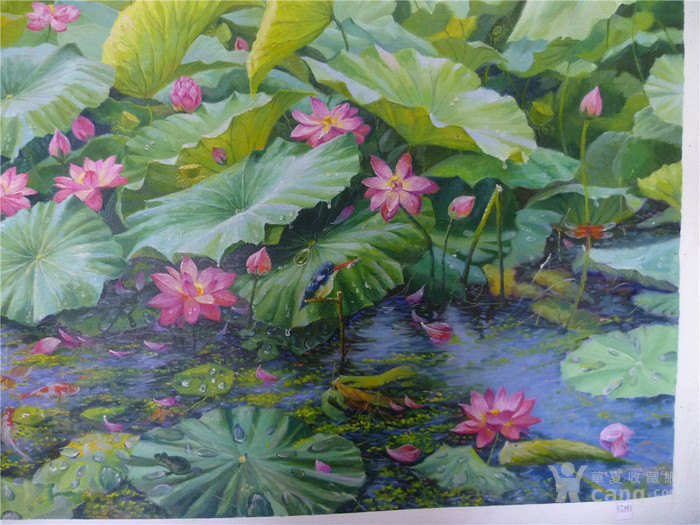 朝鲜油画荷花