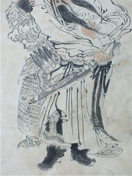 著名工笔画家徐燕孙工笔关帝人物未裱画芯