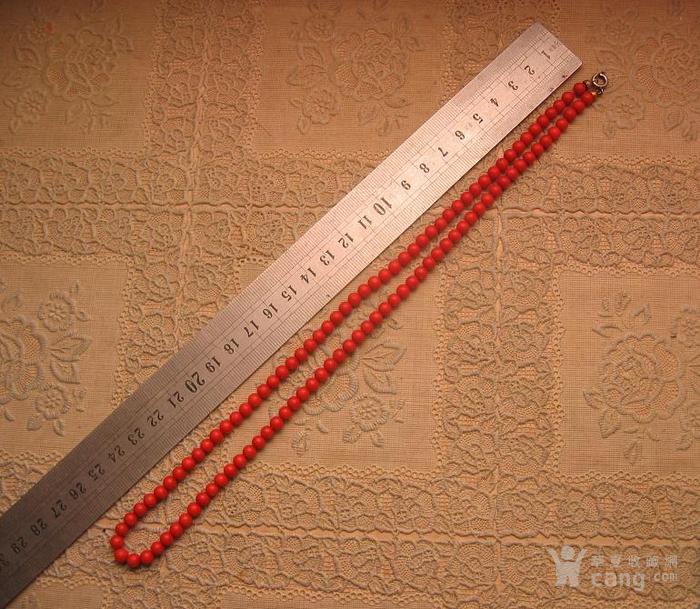色泽红艳 5毫米珠径 珊瑚项链 长度52厘米