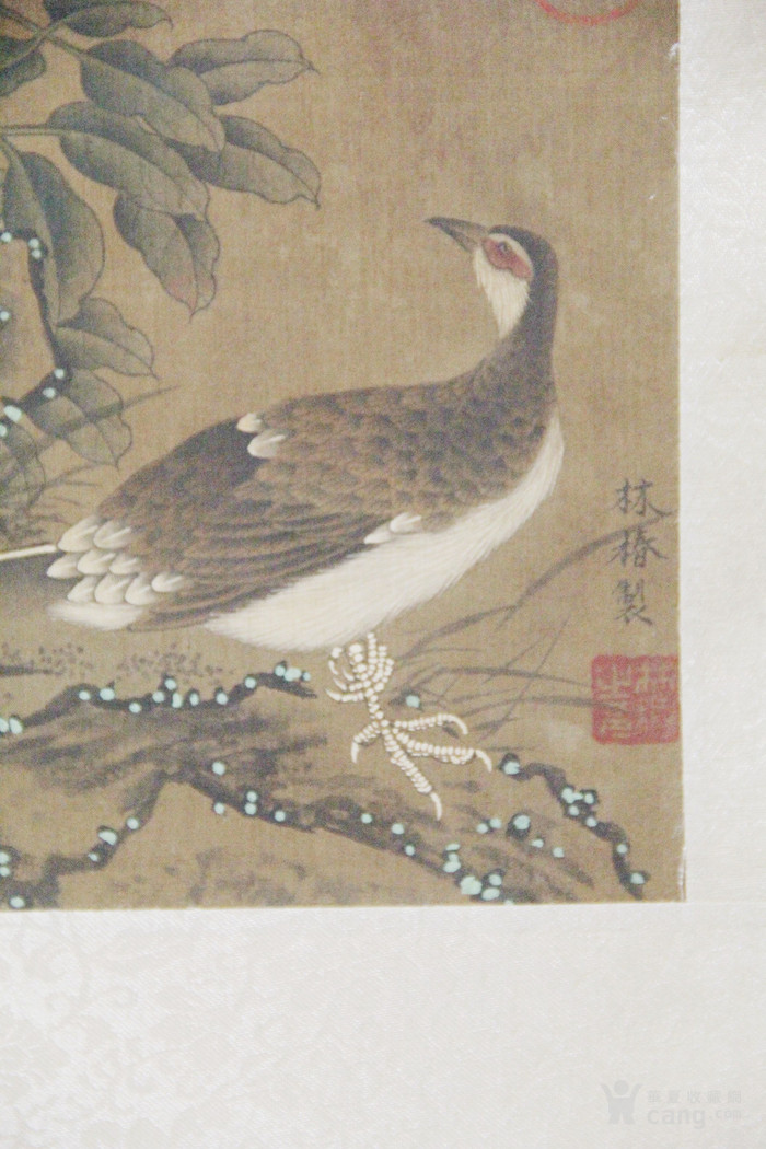 林椿花鸟立轴