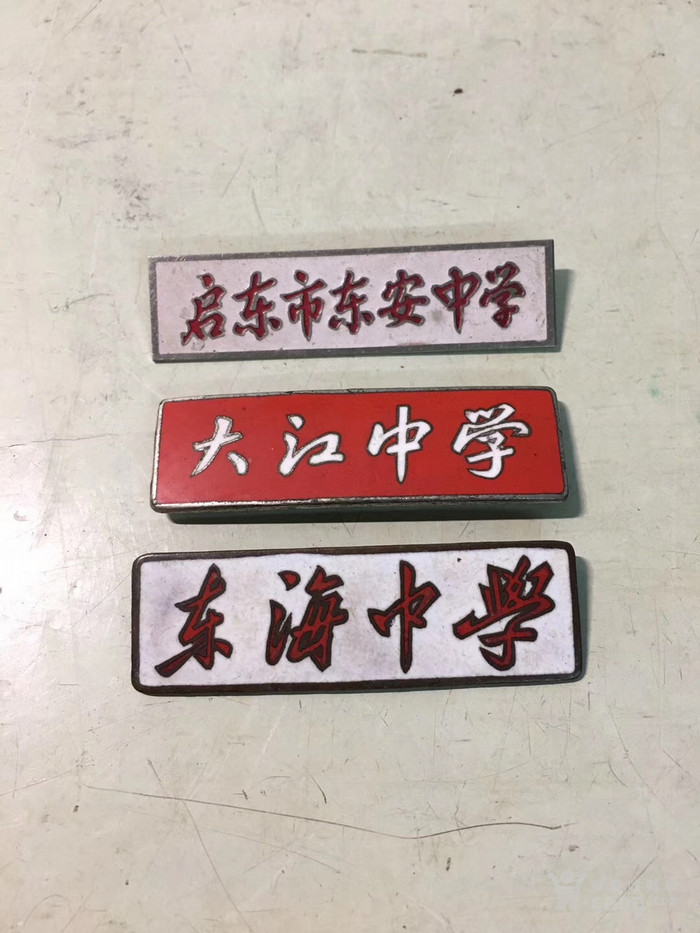启东东海 大江 东安中学校徽3枚