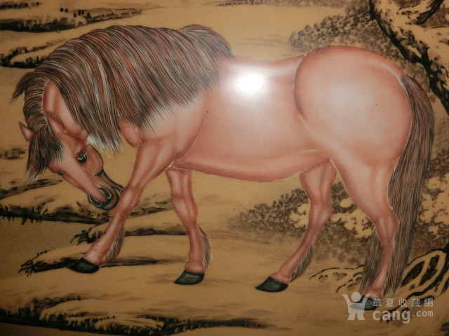 郎世宁绘画八骏图瓷板