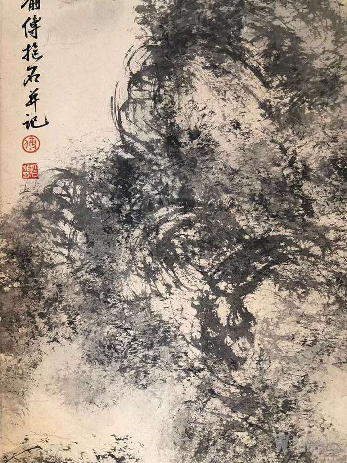 傅抱石 四尺立轴 泼墨山水画