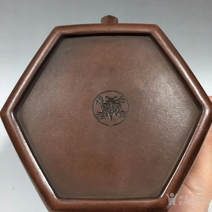 范大生款六方紫砂壶16x12