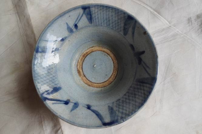 好品晚清磁州窑青花斗笠碗