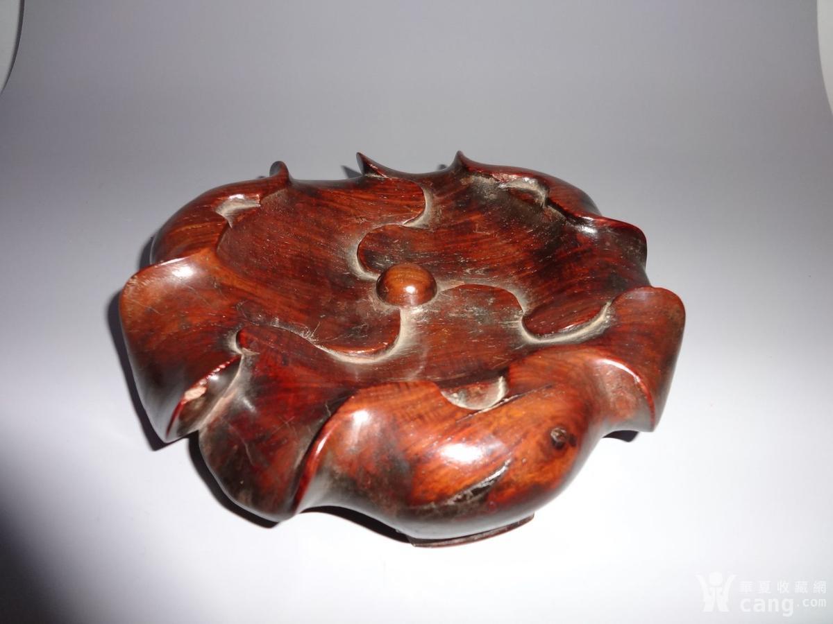 清 黄花梨荷叶整木大底座