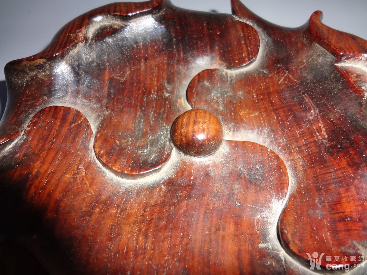 清 黄花梨荷叶整木大底座