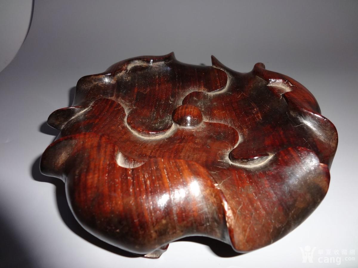 清 黄花梨荷叶整木大底座