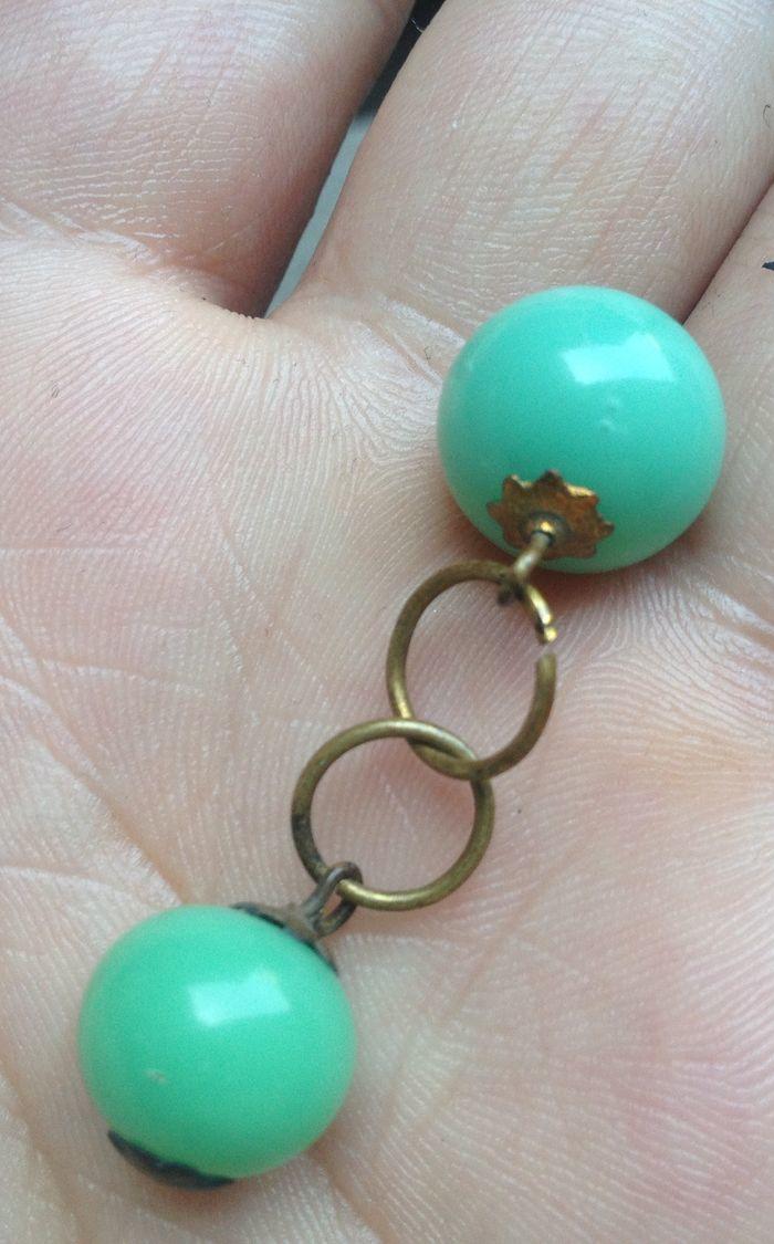 清海蓝色料器扣子