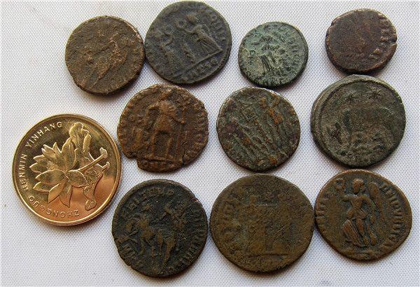 10个背面图案不同的古罗马铜币,大小请参照5*铜币.