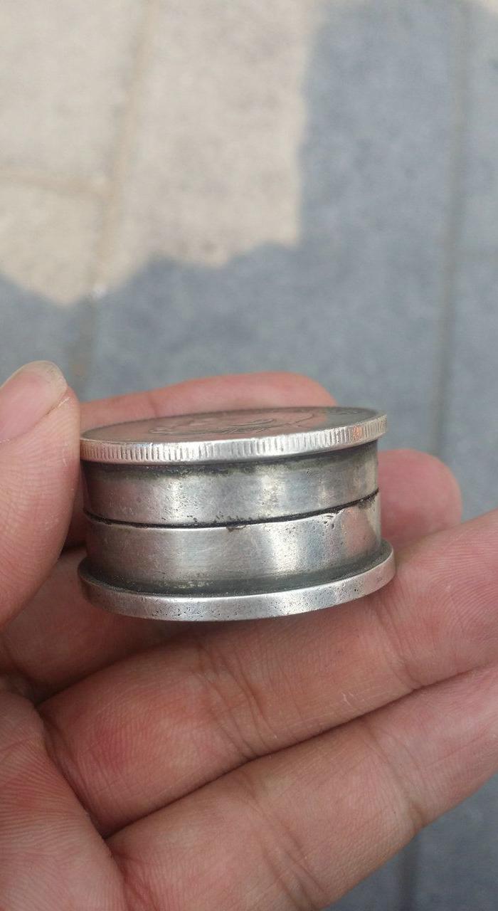 纯银银元袁大头民国印泥印泥盒老凤祥款