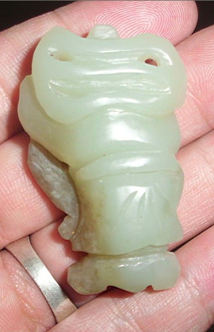 明清老和田玉砣工老如意童子