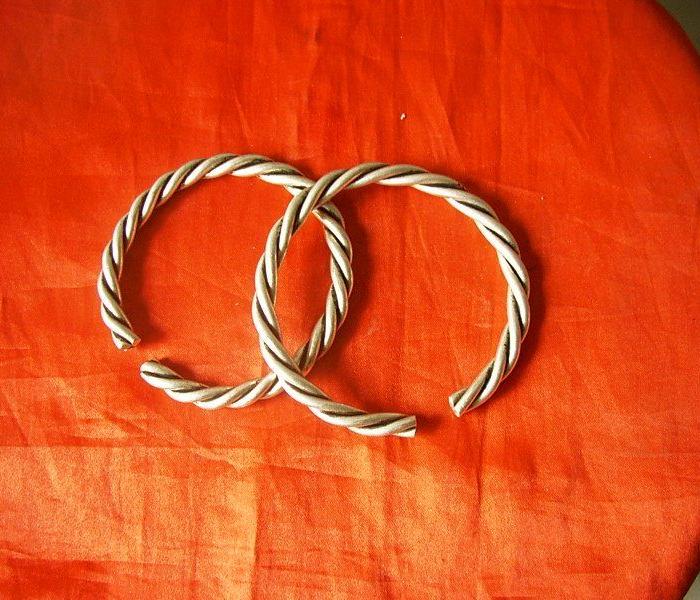 清代纯银三绞丝银手镯