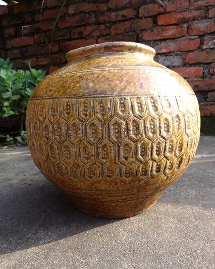 明清马口窑特大"金钱大满贯"罐子