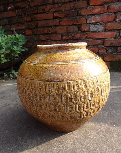 明清马口窑特大"金钱大满贯"罐子