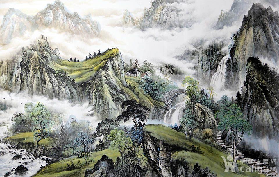 国画 山水画 四尺横幅 戴寿昌《春醉江南》