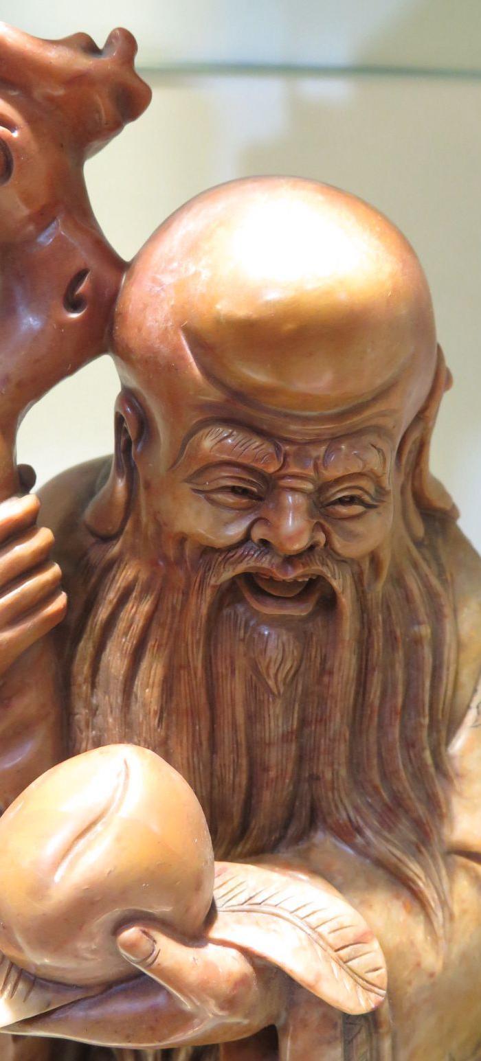 寿山石雕寿星摆件