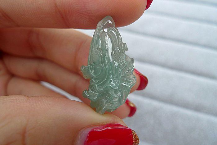 高冰水润白菜吊坠