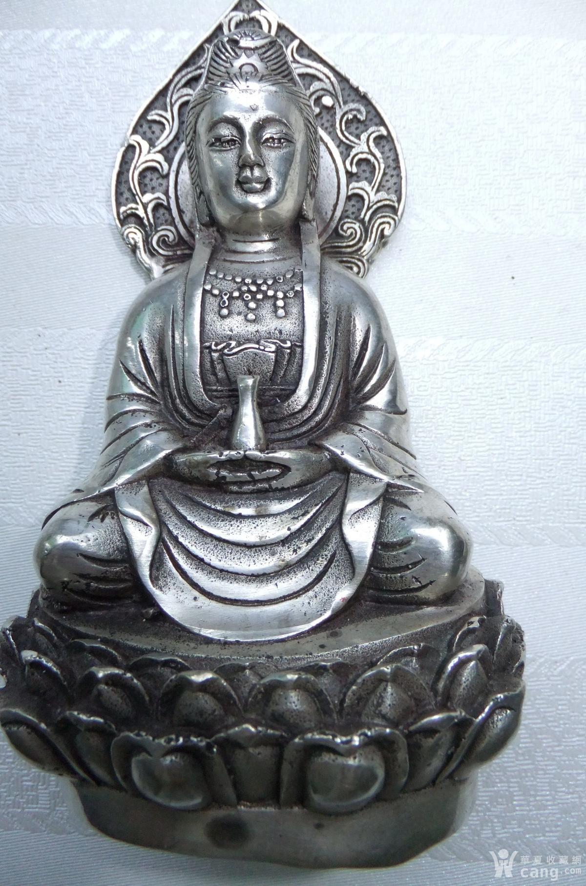 大明宣德白铜观音佛像