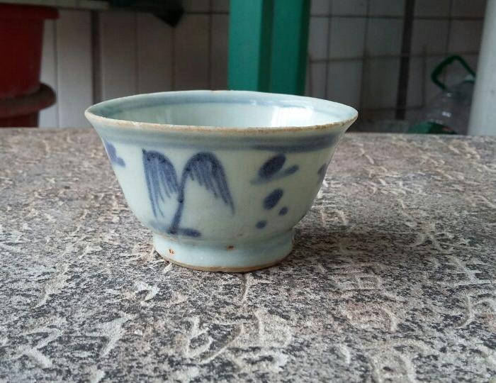 崇祯青花山水小杯