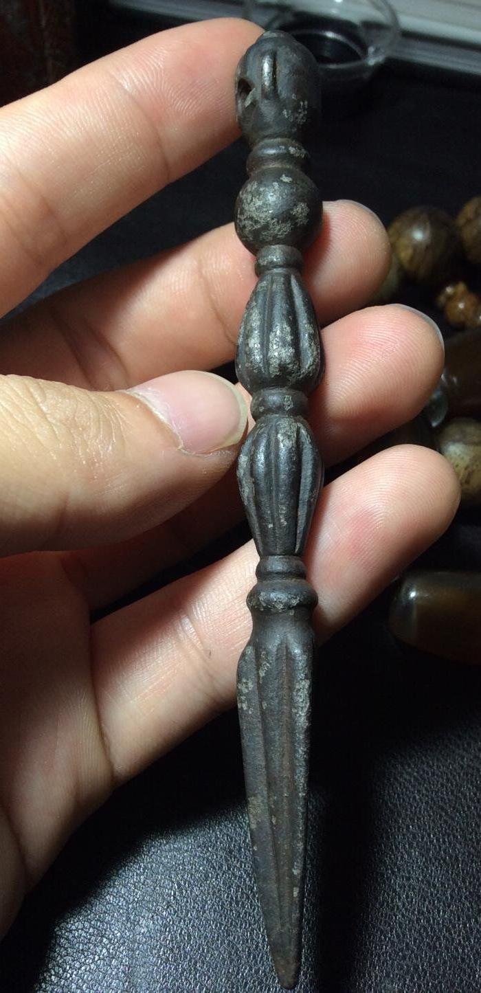 【古玩鑫】明代甚至更早,天铁*降魔杵,没的说了,独一无二