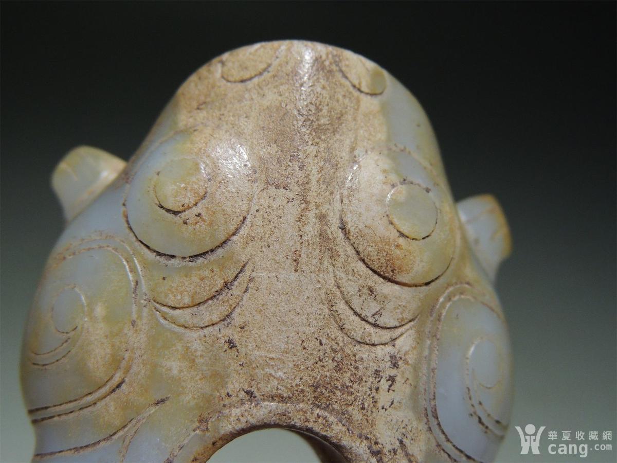 古玉老玉/和田青白玉圆雕/精美大气的西周玉蛙