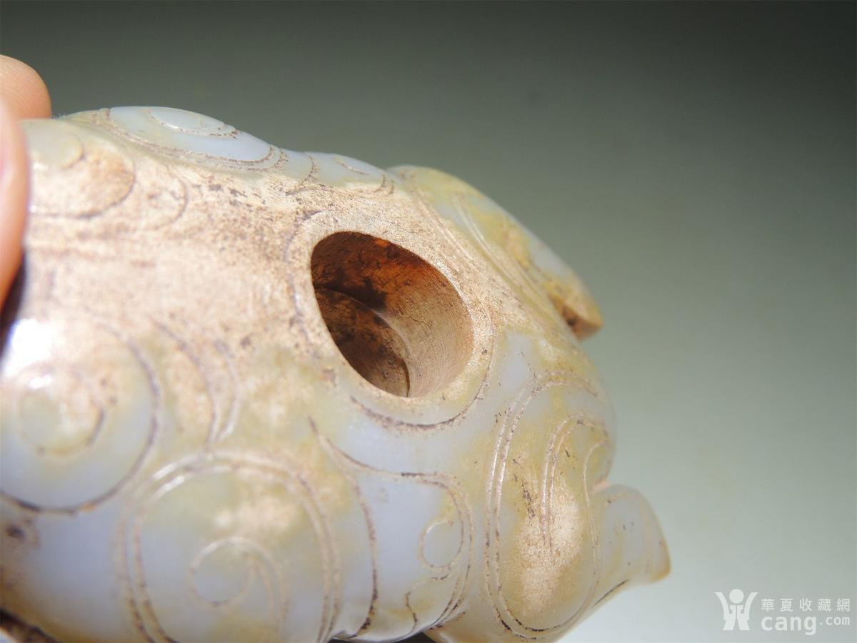 古玉老玉/和田青白玉圆雕/精美大气的西周玉蛙