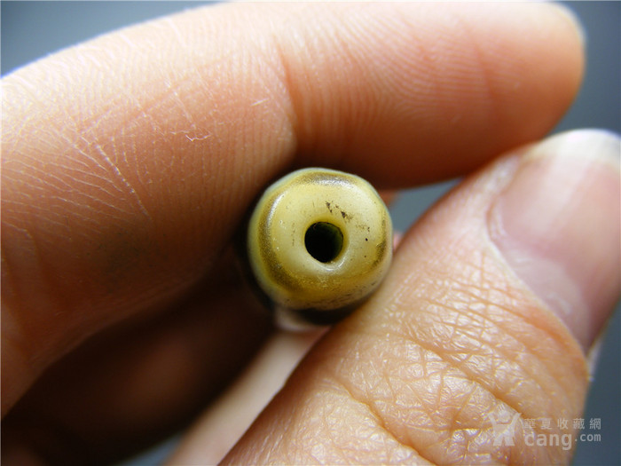 好物件 民国左右老二眼料器大长天珠一枚(老包浆 老孔道)