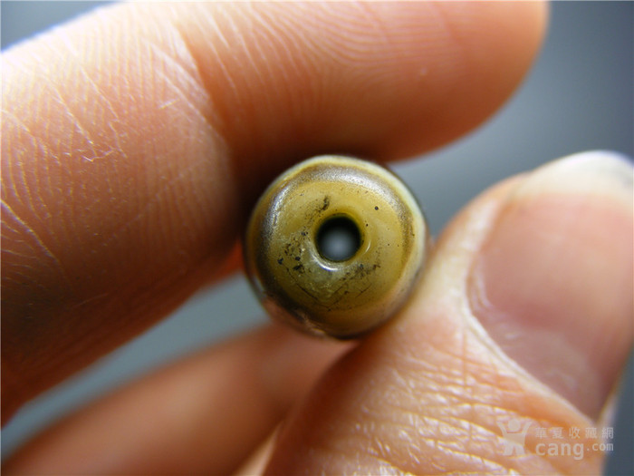 好物件 民国左右老二眼料器大长天珠一枚(老包浆 老孔道)