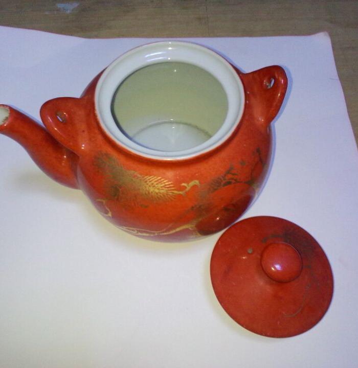 民国民家余元昌珊瑚红描金壶