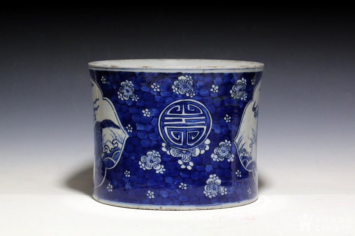 康熙文章山斗款青花笔筒