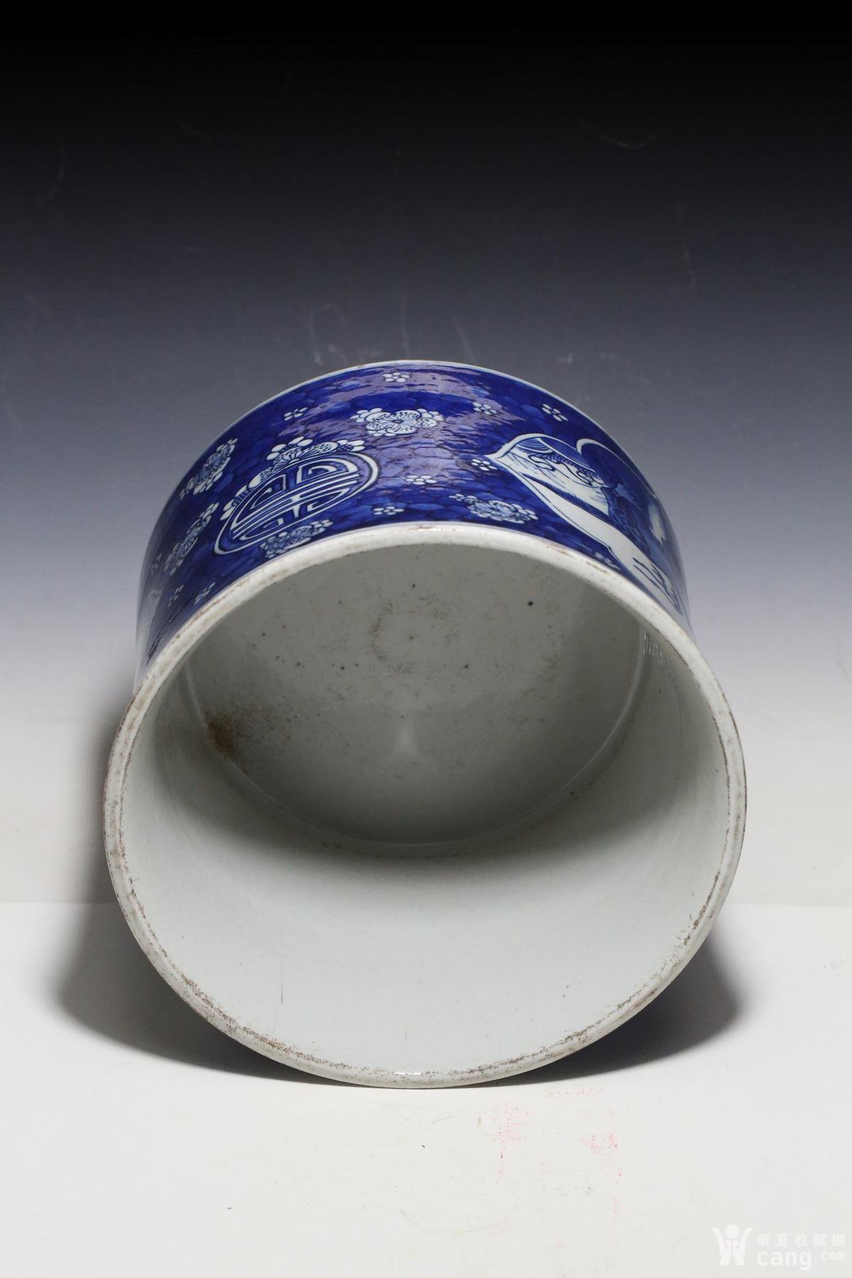 康熙文章山斗款青花笔筒